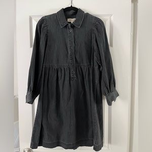 NWT Madewell Denim Babydoll Shirtdress in Washed Black